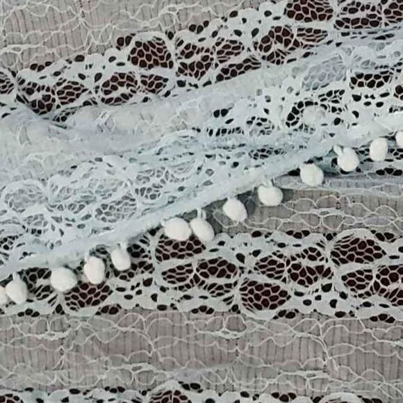 Lace Scarf Neck Shoulder Wrap Fancy Baby Blue 58" L x 8" W, NEW, WOMEN'S, STOLE - Picture 2 of 5